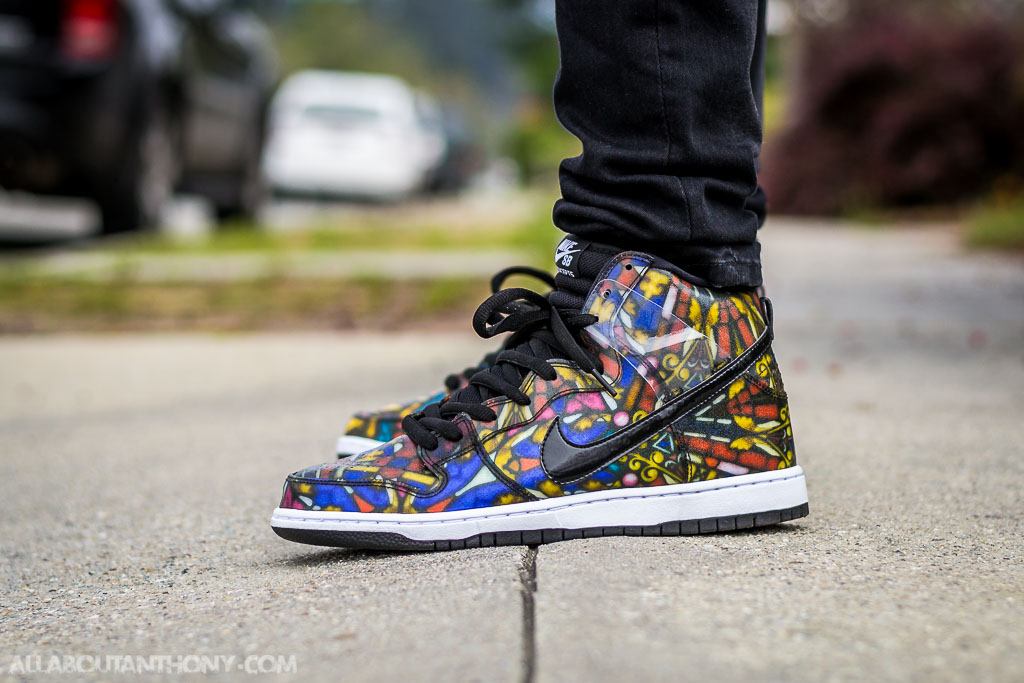 nike sb stained glass on feet