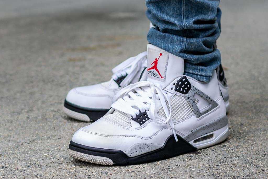 2012 Air Jordan 4 White Cement On Feet 