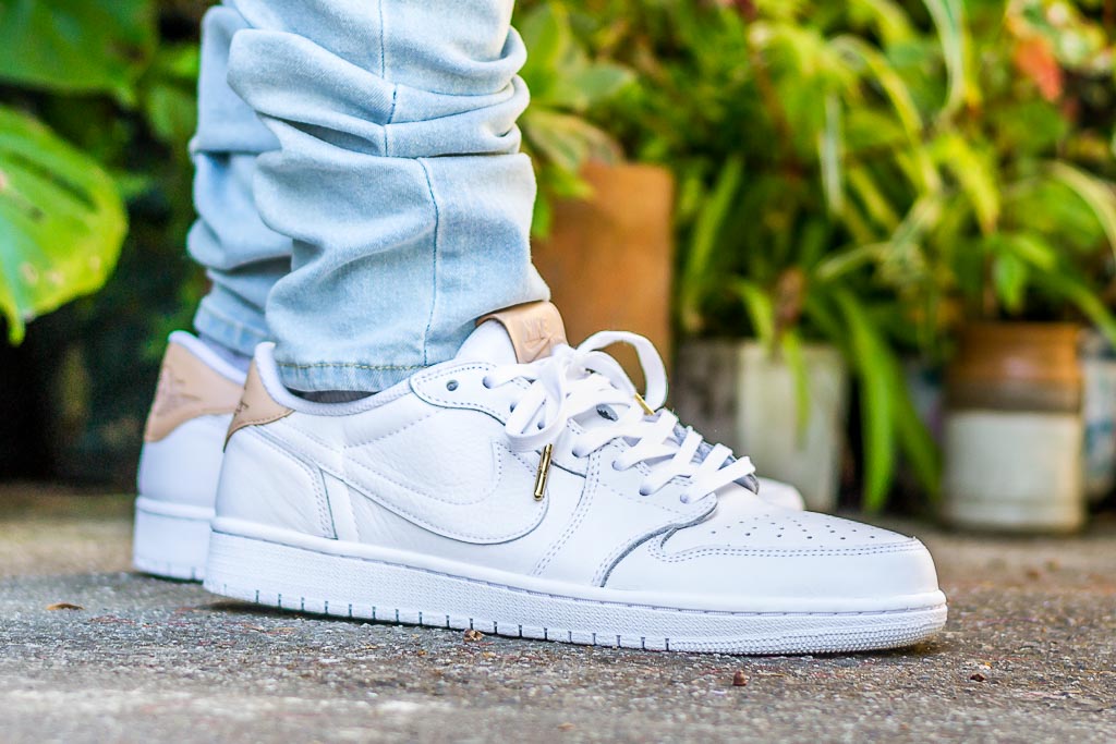 Air Jordan 1 Low Og Premium White Vachetta Tan On Foot Sneaker Review