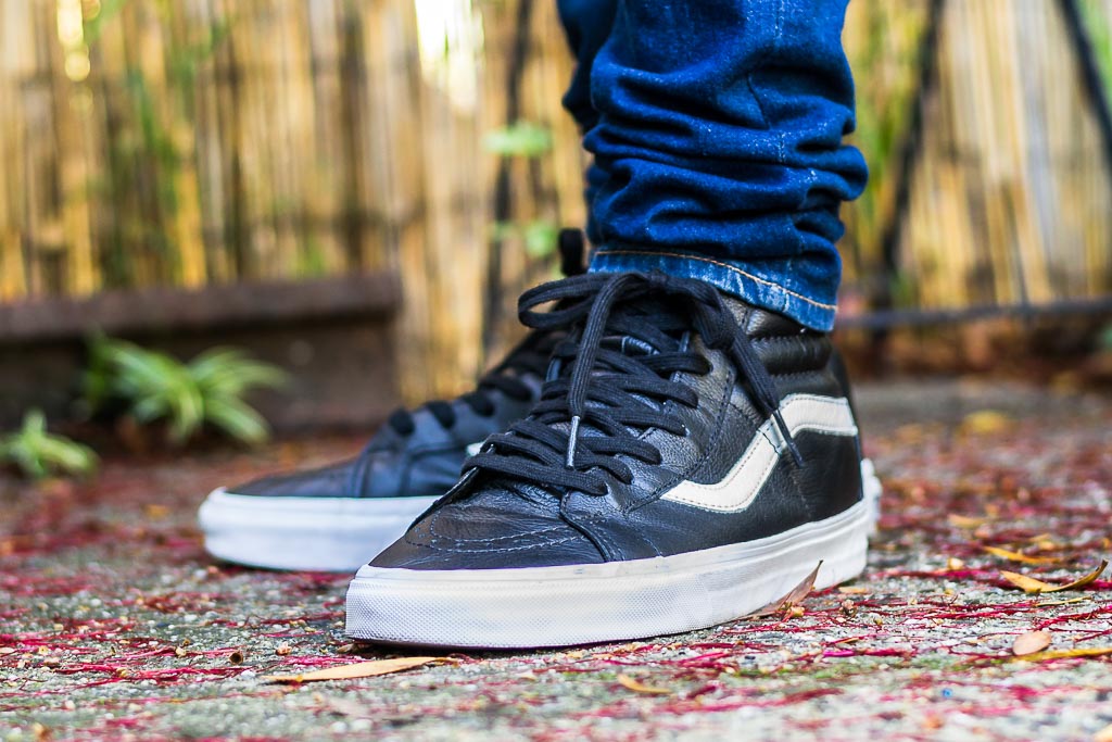 legering spyd nå Vans Sk8-Hi Premium Leather Black On Feet Sneaker Review
