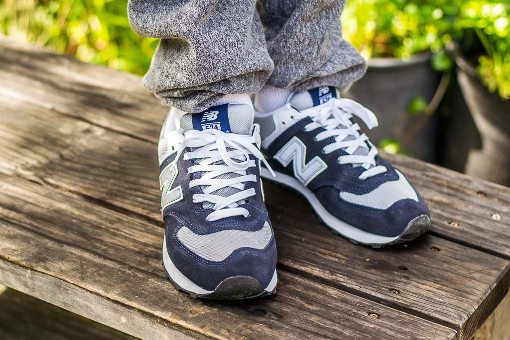 New Balance 574 Navy \u0026 Grey M574BGS On Foot Sneaker Review