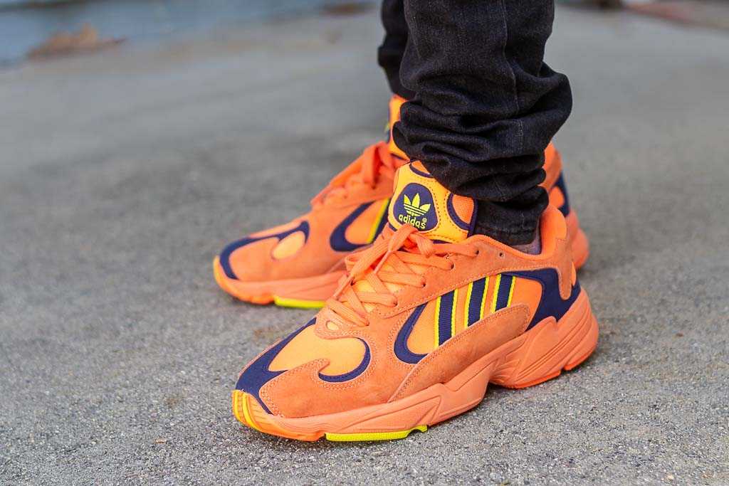 Adidas Yung 1 Hi Res Orange On Foot 