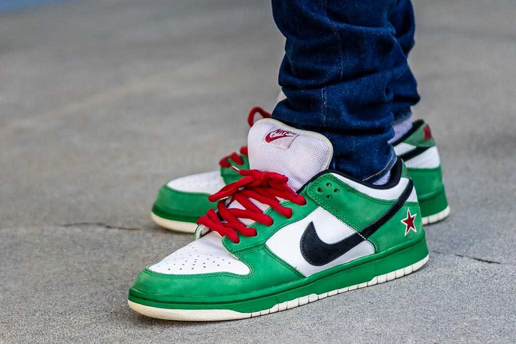 Nike Dunk Low SB Heineken On Feet 