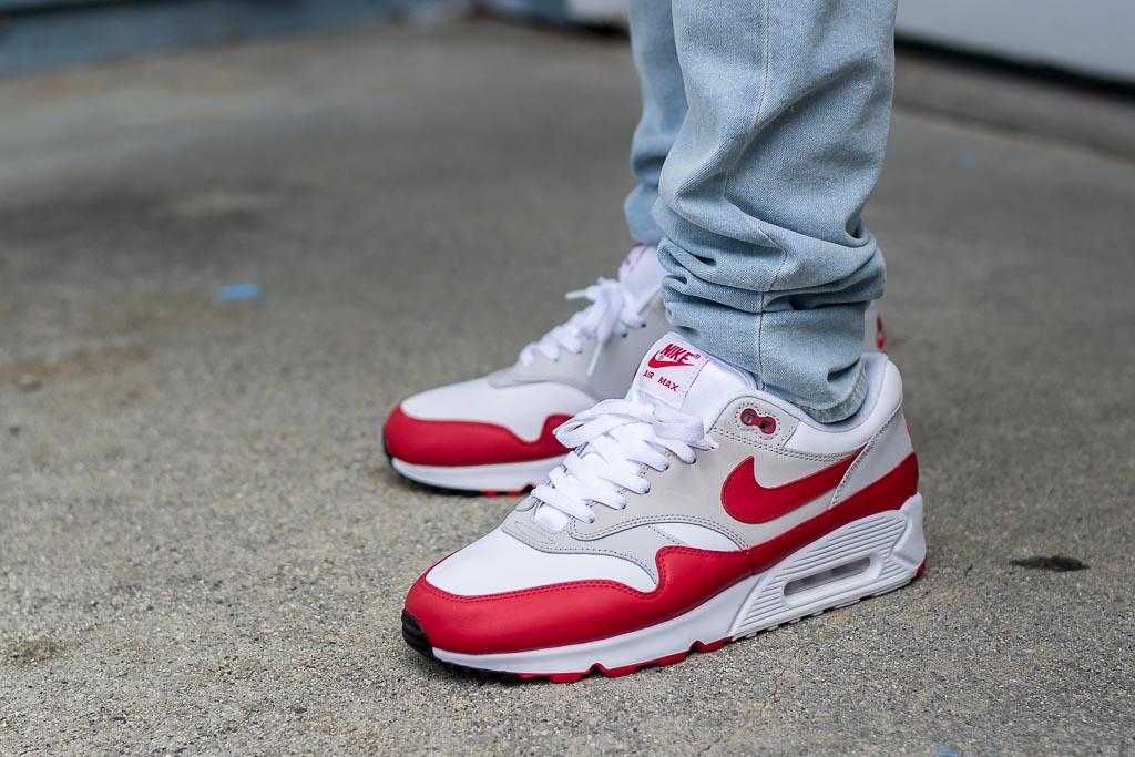 air max 90 red on feet