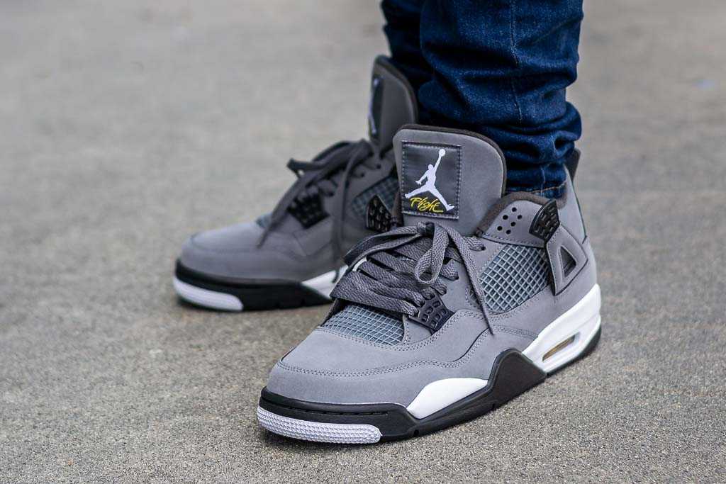 Air Jordan 4 Cool Grey On Feet Sneaker 